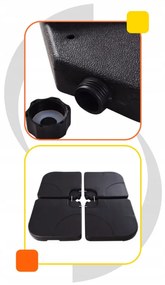 Štvordielny stojan na slnečník 50 x 50 x 7,5 cm