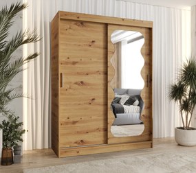 Šatníková skriňa 150 cm Spock (dub artisan). Akcia -20%. Vlastná spoľahlivá doprava až k Vám domov. 1126075