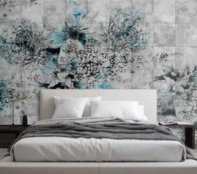 Gario Fototapeta Kvety akvarel na sivom pozadí Materiál: Vliesová, Rozmery: 200 x 140 cm