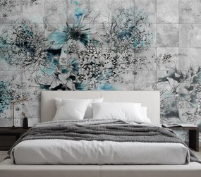 Gario Fototapeta Kvety akvarel na sivom pozadí Materiál: Vliesová, Rozmery: 250 x 175 cm