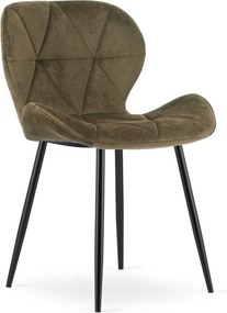 AKCIA Jedálenská stolička MANGO VELVET s čiernymi nohami, hnedá II. akosť