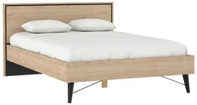 Dvojlôžková posteľ v dekore duba s roštom 140x200 cm v prírodnej farbe Ry – Tvilum