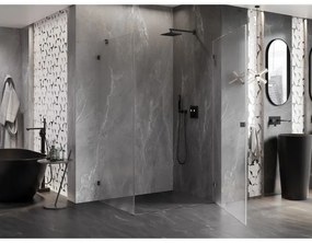 Mexen Lunar-B, pravostranný výklopný sprchový kút 95 x 80 cm, 8mm číre sklo, profil grafit brúsený, 832-095-080-66-00-P