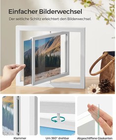 Sada 2 ks otočných fotorámikov pre fotografie 20,3 x 25,4 cm, biele