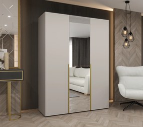 Šatníková skriňa 150 cm Alice 2 (kašmír + zlatá). Akcia -20%. Vlastná spoľahlivá doprava až k Vám domov. 1126167