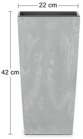 Plastový kvetináč DURS225E 22,5 cm - sivý betón
