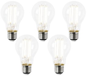 Sada 5 LED žiaroviek E27 A60 číra 2,2W 470 lm 2700K