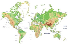 Obraz klasická mapa sveta s bielym pozadím Varianta: 120x80