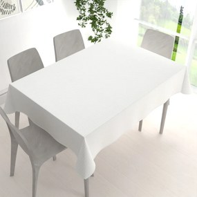 Biante Damaškový obdĺžnikový obrus Atlas Grádl DM-015 Biely - pásiky 8 mm 100x160 cm