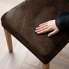 Hnedé napínacie poťahy v súprave 4 ks na stoličku 48 cm Sento – Restilo