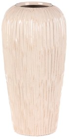 Keramická váza zaoblená, biela-béžová, 17 x 17 x 34 cm, 34 cm