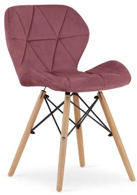 Jedálenská stolička LAGO tmavoružová (hnedé nohy)