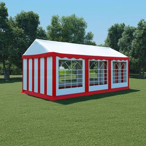 vidaXL Záhradný stan z PVC, 3x6 m, červeno-biely