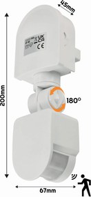 ECOLIGHT Infračervený pohybový senzor IP44 300W biely