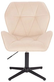 LuxuryForm DESIGN Stolička MILANO MAX VELUR na čiernom kríži - krémová