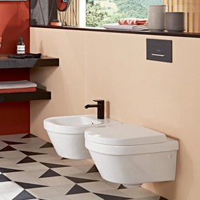 VILLEROY &amp; BOCH Architectura Combi-Pack, závesné WC s DirectFlush + WC sedátko s poklopom, s QuickRelease a Softclosing, biela alpská, s povrchom CeramicPlus, 4694HRR1