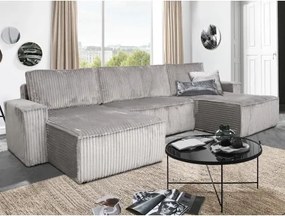 Sedacia súprava Vichy, tvar U, svetlo šedá štruktúrovaná látka%