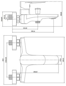 Cersanit S951-378 - Zlatá vanová baterie LARGA