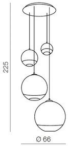 Industriálny luster Silver Ball 4