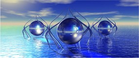 Obraz abstrakcie - voda (120x50 cm)