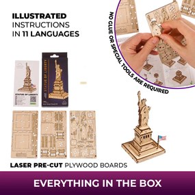 Ugears 3D mechanické puzzle Socha slobody 46 ks