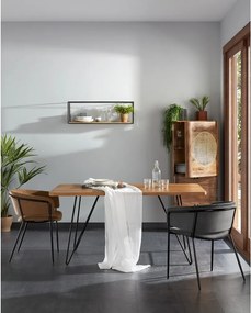 Čierna/v prírodnej farbe polica z jedlového dreva 90 cm Elisha – Kave Home