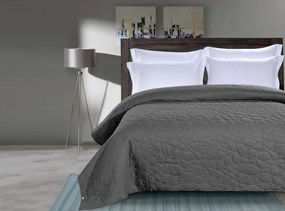 Tmavosivý prehoz na posteľ so vzorom STONE Rozmer: 200 x 220 cm