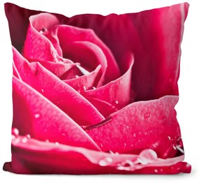 Vankúš Ruža ružová (Veľkosť: 55 x 55 cm)