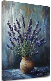 Obraz levanduľová harmónia | Pokoj v hlinenej váze | Akrylové detaily 40x60 cm