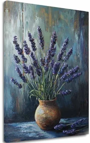 Obraz levanduľová harmónia | Pokoj v hlinenej váze | Akrylové detaily 40x60 cm