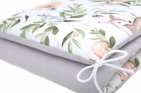 Ochranný mantinel do postieľky 180x30 cm BABYMAM PREMIUM - Zelená paseka/sivá