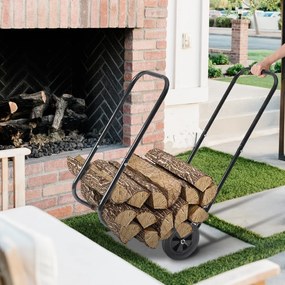 Vozík na palivové drevo AUREL, 56x45x105cm, čierna Gardebruk