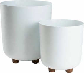 Sada 2 ks květináčů Terra 21x19,3/27,4x24,2 cm bílá