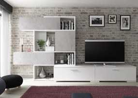 Dizajnová obývacia stena v bielom lesku 4K