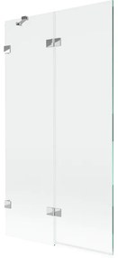 Mexen Lunar, 2-krídlová vaňová zástena ľavá 100 x 150 cm, číre sklo, chrómová, 897-100-100-01-00-L