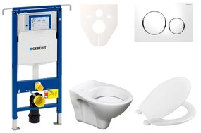 Cenovo zvýhodnený závesný WC set Geberit do ľahkých stien / predstenová montáž + WC S-Line S-line Pro 111.355.00.5NR4