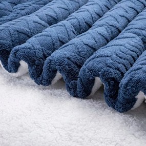 Prešívaná baránková súprava INVERNO tmavo modrá 2 ks