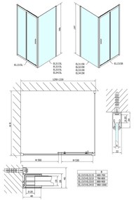 Polysan, Easy Line obdĺžniková sprchová zástena 1300x1000mm L/P varianta, EL1315EL3415