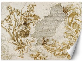 Gario Fototapeta Rastlinné fresky na padajúcej omietke Materiál: Vliesová, Rozmery: 200 x 140 cm