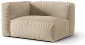 Béžový zamatový modul pohovky (ľavý roh) Martina – Micadoni