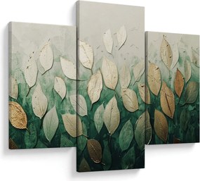 Obraz - Zlato-zelené listy (90x60 cm)