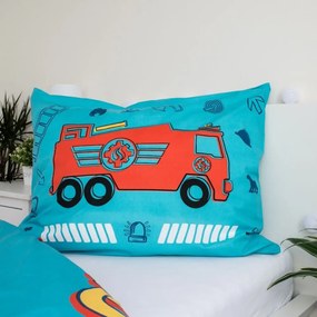 Jerry Fabrics Bavlnené obliečky Požiarnik Sam "Team" 140x200/70x90 cm