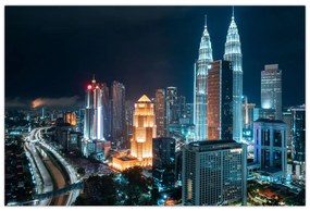 Obraz - Noc v Kuala Lumpur (90x60 cm)