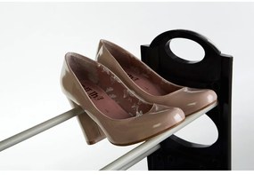 Kovový stojan na topánky v čiernej a striebornej farbe Tavia – Premier Housewares