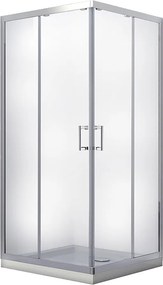 Besco Štvorcový sprchovací kút MODERN 190 SQ 80x80 (90x90), výška 190 cm - bez vaničky BESCO-Rozmery: 80x80, BESCO-Profily: profily: chróm, výplň: gr…