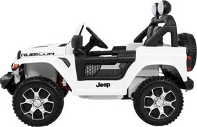 Ramiz Jeep Wrangler Rubicon na batérie pre deti biely + diaľkové ovládanie