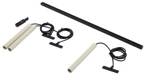 Moderný koľajnicový systém s 3 závesnými svetlami béžovými s čiernou 1-fázový - Slimline Keno