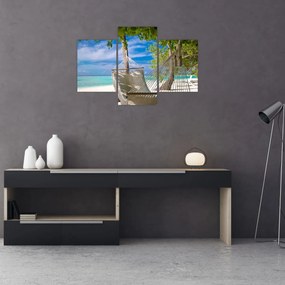 Obraz - Hojdacia sieť na pláži (90x60 cm)