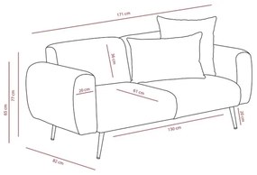 Dvojmiestna pohovka PISA sivá