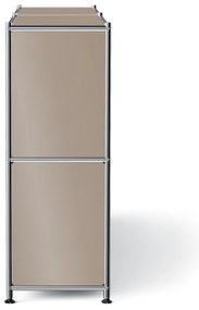 Kovový regál »CN3 Slim Line« s 2 nastaviteľnými výklopnými priečinkami, hnedosivý